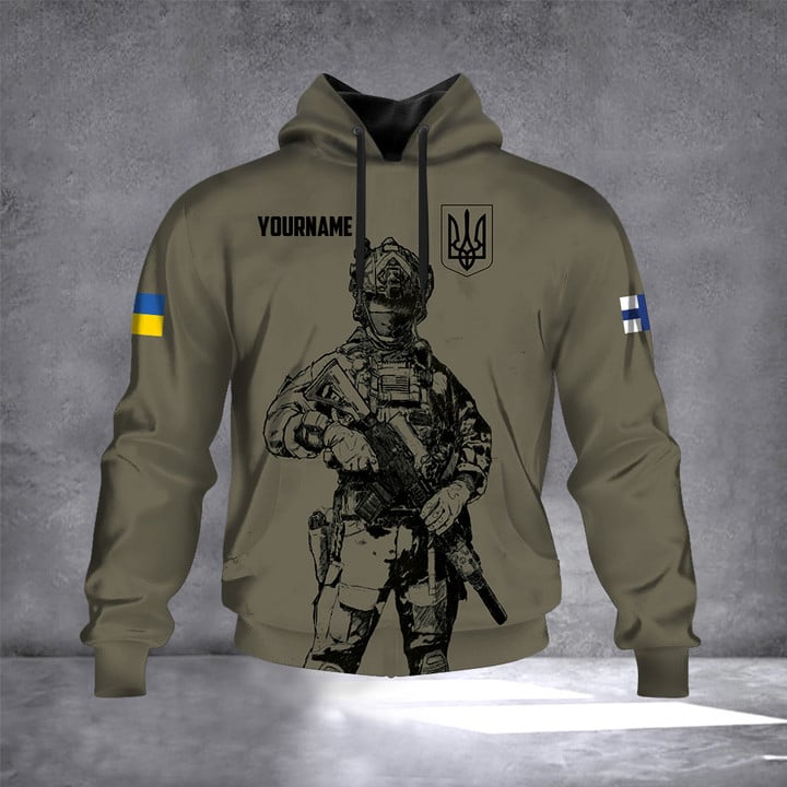Personalized Finland Stand With Ukraine Soldier Hoodie Stop Ukraine War Merch