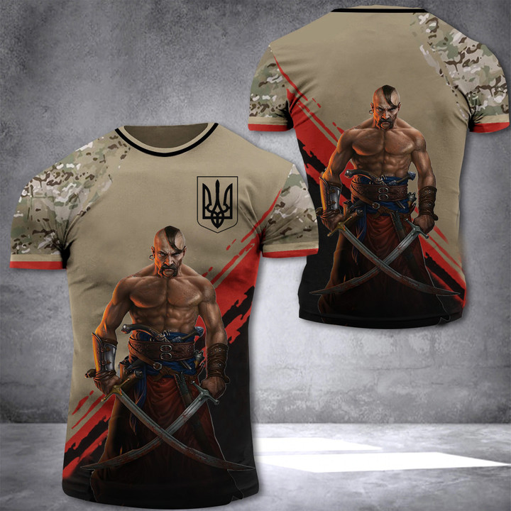 Stand With Ukraine Camo Shirt Warrior Trident Ukraine Merch For Mens