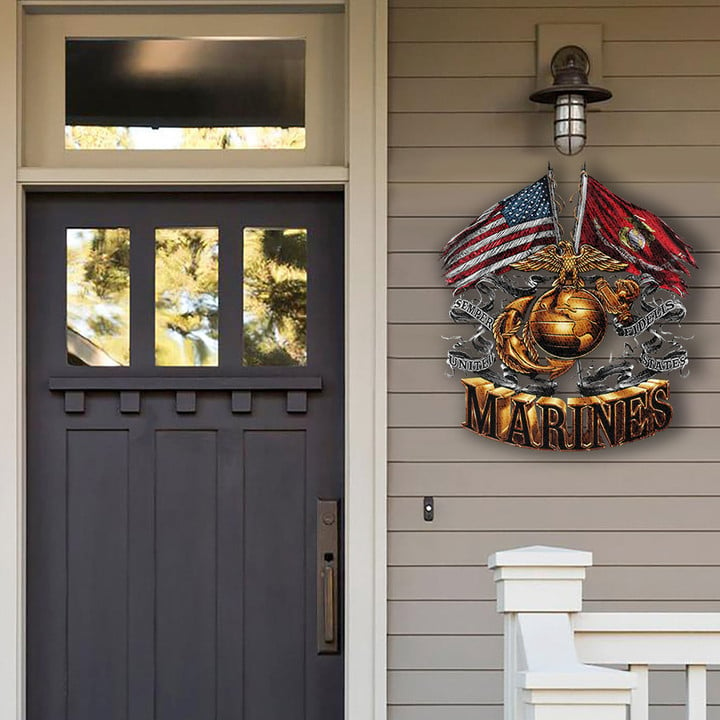 Marines Metal Sign USMC Marine Corps Hanging Metal Sign Merchandise Home Decorative
