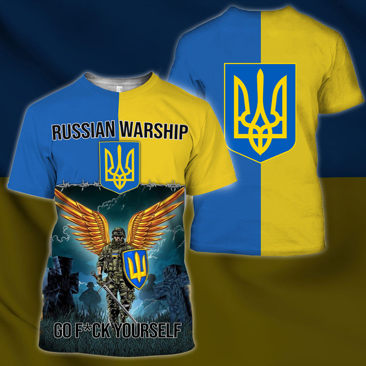 Russian Warship Go Fuck Yourself Ukraine Flag Shirt Stand With Ukraine Clothing