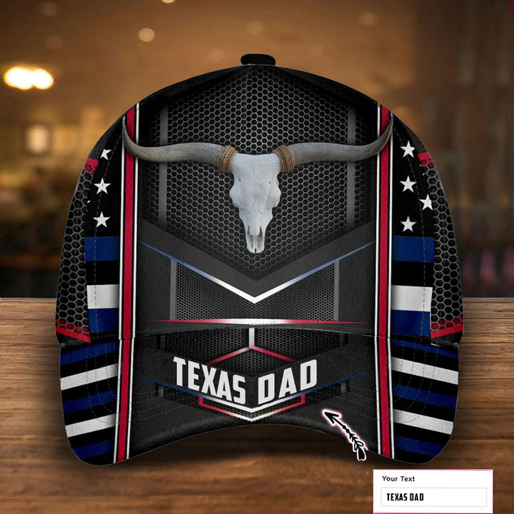 Personalized Texas Dad Thin Blue Line Hat Proud Texas Dad Father's Day 2022 Gifts For Him