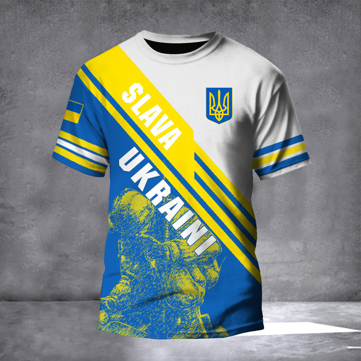 Slava Ukraini Ukraine Flag Shirt Ukrainian Soldier Clothing Merchandise