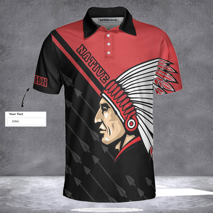 Personalized Native Pride Polo Shirt Native American Mens Clothing Gift