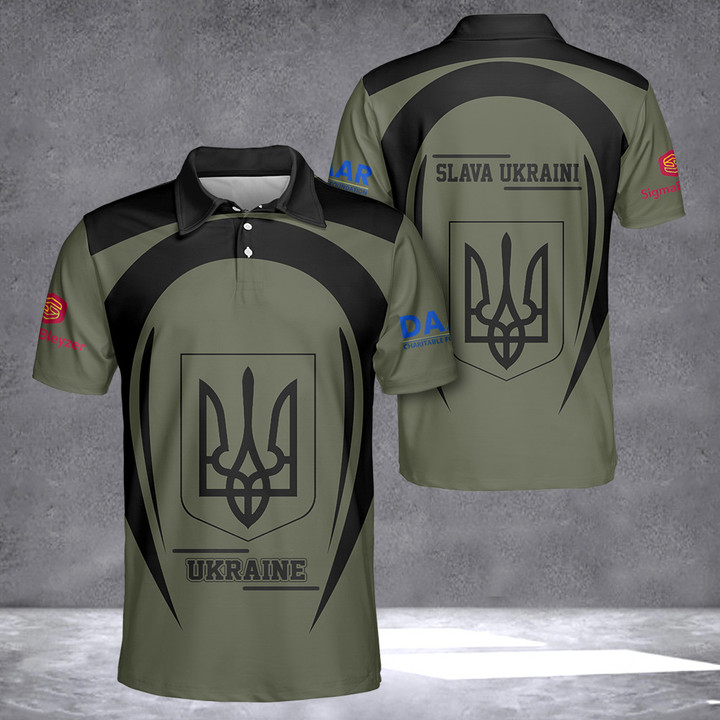DAAR Foundation Premium Polo Shirt Slava Ukraini Ukraine Clothing