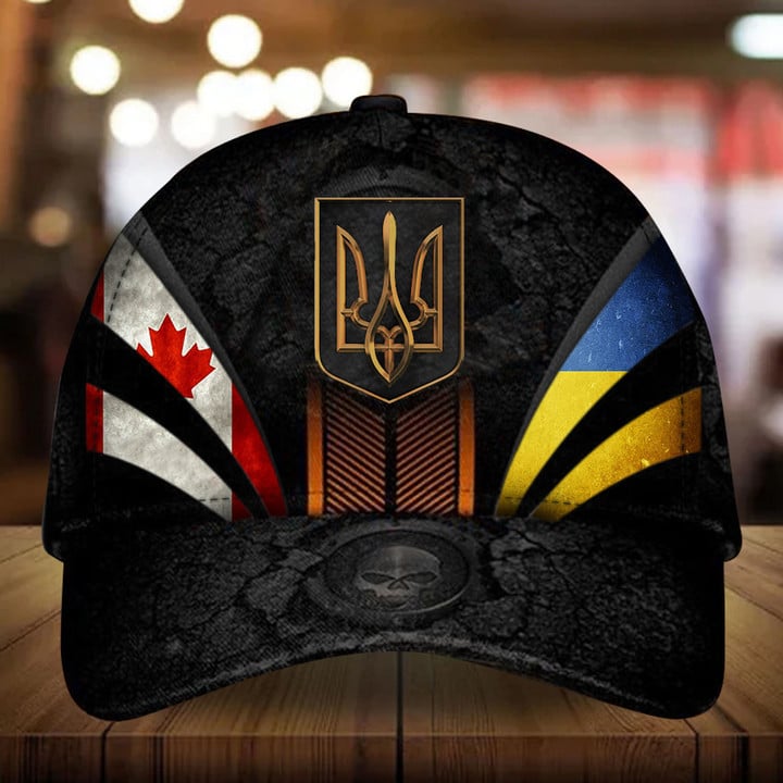 Canada Stands With Ukraine Hat Mens Canada Ukraine Flag Merch
