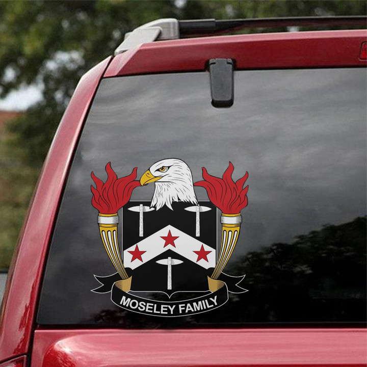Moseley Family Crest Car Stickers Moseley Coat Of Arms Merchandise Gift