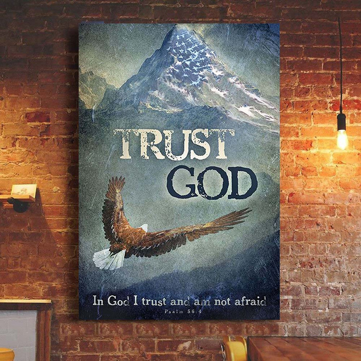 US Eagle Trust God In God I Trust And Am Not Afraid Poster Faith Christian Positive Wall Art