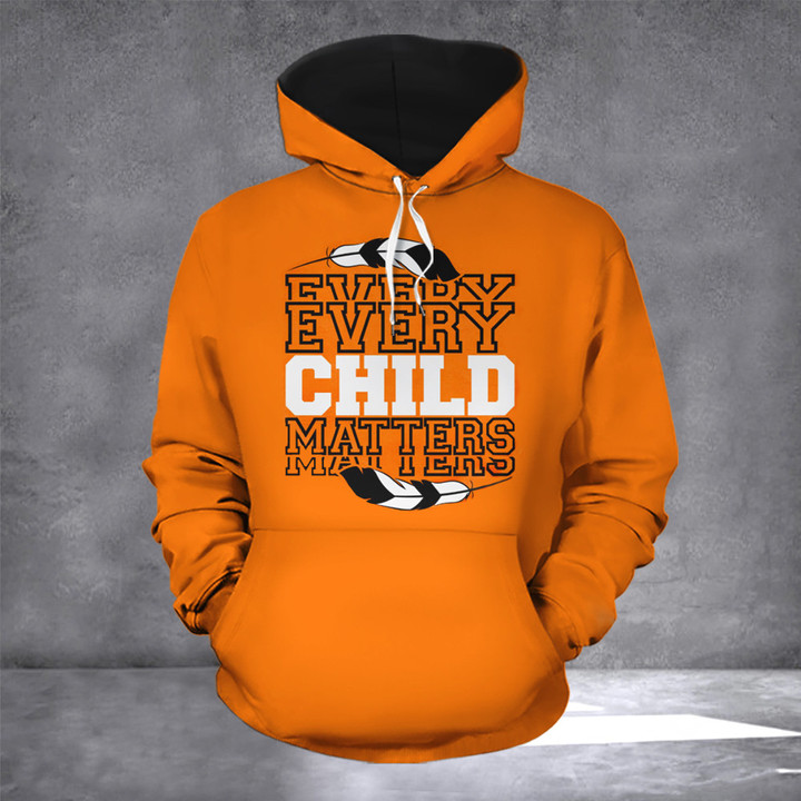 Feathers Every Child Matters Hoodie Support Orange Day Every Child Matters Clothing