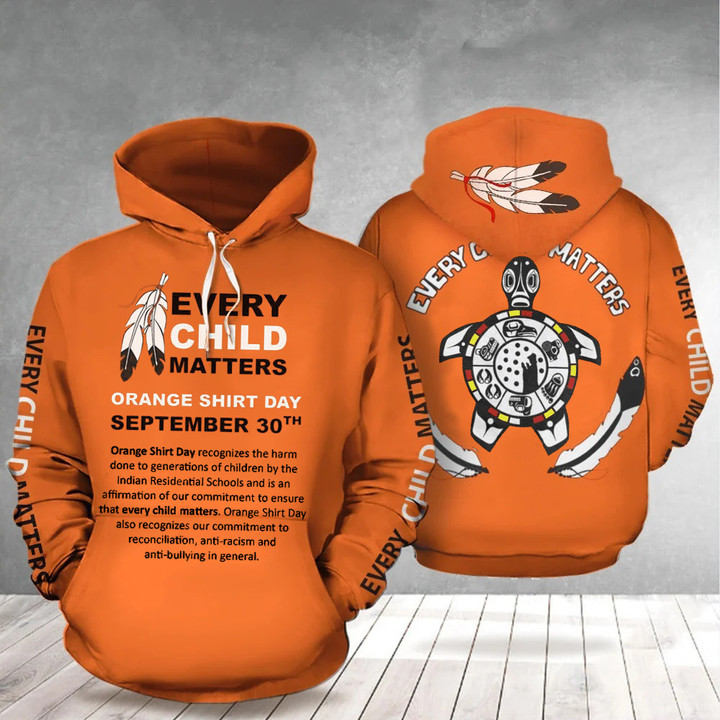 Every Child Matters Hoodie Turtle Orange Shirt Day Sept 30th Child Matters Awareness Merch