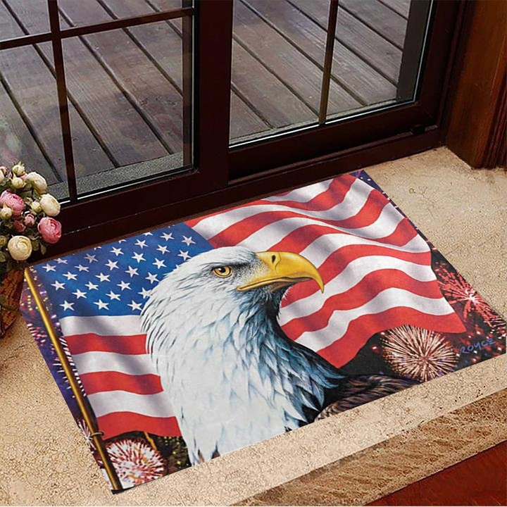 Eagle American Flag 4Th Of July Doormat Patriotic Happy Independence Day Decoration Gifts