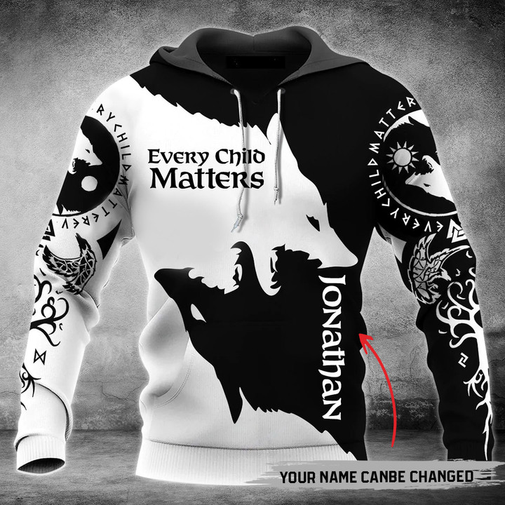 Personalized Every Child Matters Hoodie Wolf Orange Shirt Day Canada Clothing