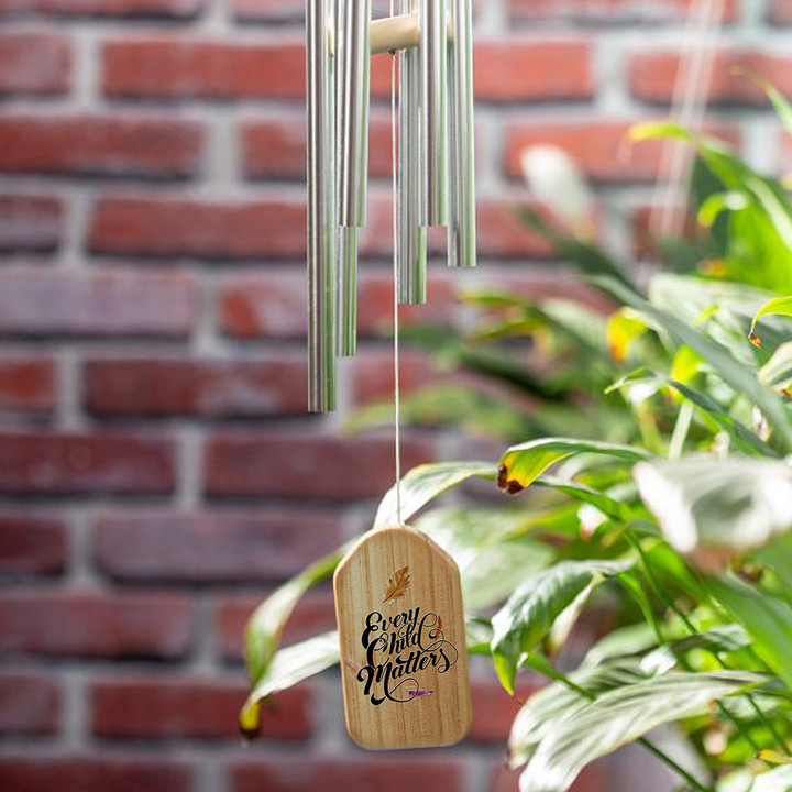 Every Child Matters Metal And Wood Wind Chime Support Orange Day Awareness Merch