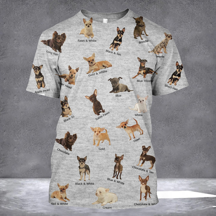Chihuahua Breeds Full Shirt Dog Owner Pet T-Shirt Gift For Cousin