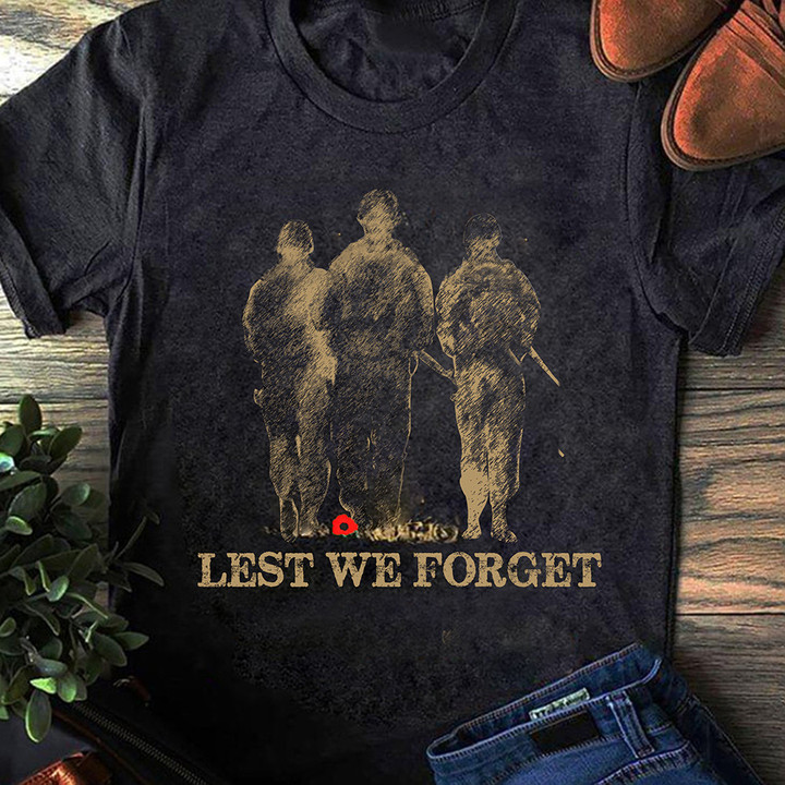 Veterans Red Poppy Lest We Forget Shirt Remembrance Day Military Clothing Merch
