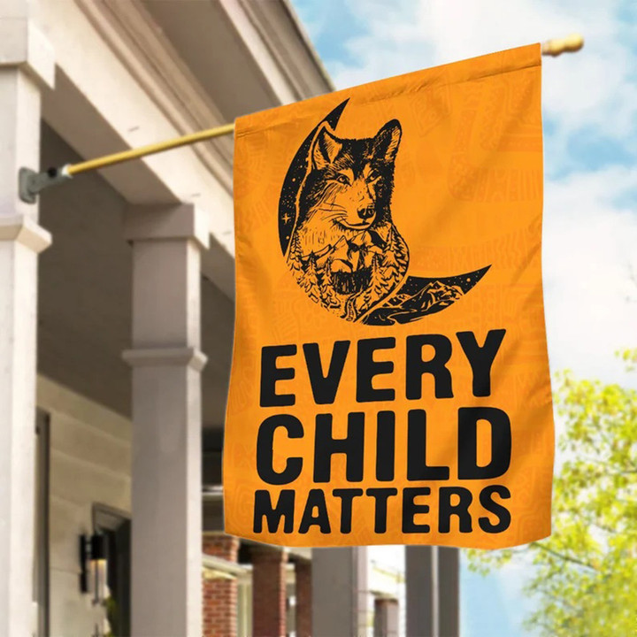 Wolf Every Child Matters Flag Canada Orange Day 2022 Movement Merchandise