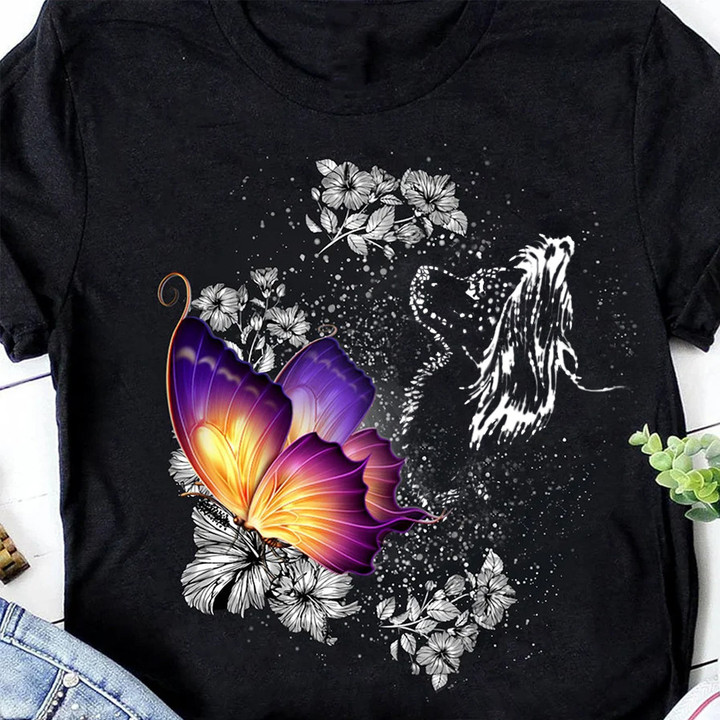 Papillon Dog In Heaven T-Shirt Dog Lovers Shirts Memorial Gifts For Loss Of Dog