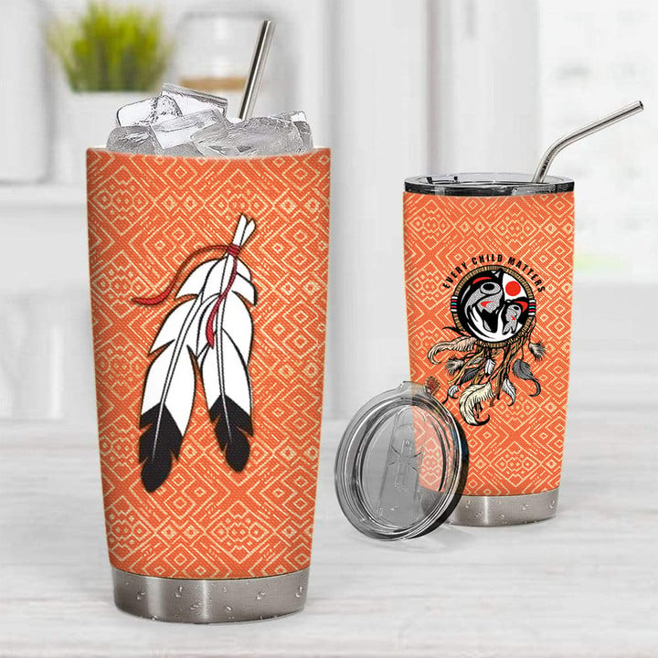 Every Child Matters Tumbler Feathers Every Child Matters Orange Day Merch Gift