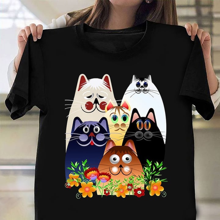 Cartoon Cats Shirt Cute Adorable Graphic T-Shirt Gift Ideas For Cat Lovers