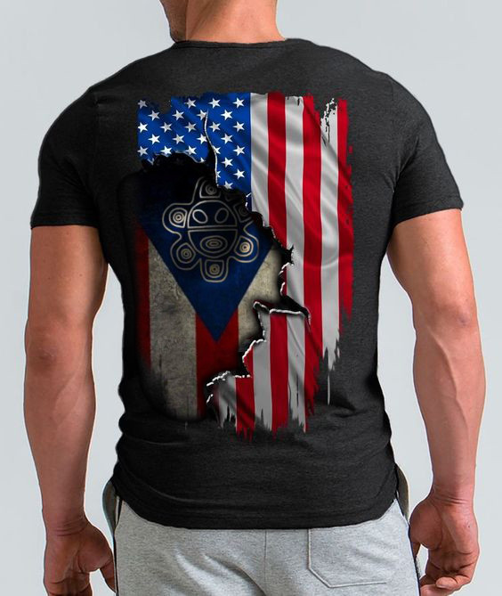 Boricua Taino Puerto Rico Flag And American Flag Shirt Vintage Puerto Rican Shirt