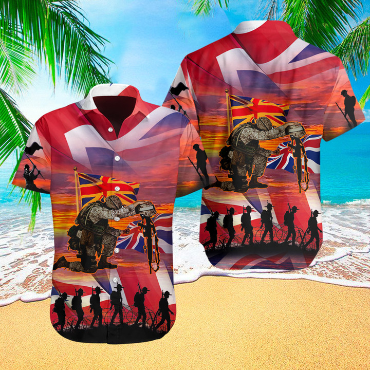 UK Veterans Memorial Day Hawaii Shirt Honoring Patriotic Lest We Forget Clothing Mens