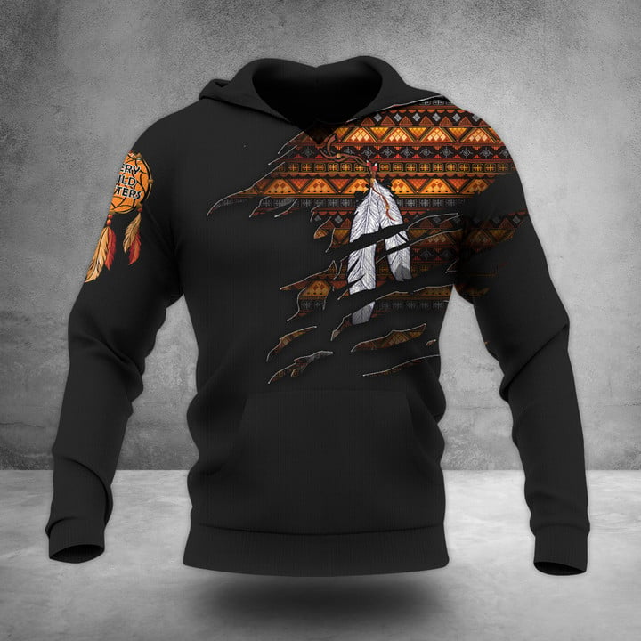 3D Ripped Indigenous Canada Pattern Every Child Matters Hoodie