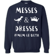 Messes Dresses Mom Of Both G180 Gildan Crewneck Pullover Sweatshirt