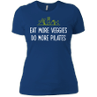 Eat More Veggies Do More Pilates Vegetarian Vegan Shirt Ladies Boyfri