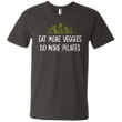 Eat More Veggies Do More Pilates Vegetarian Vegan Shirt Mens V-Neck T