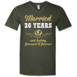 26 Years Wedding Anniversary Shirt Perfect Gift For Couple Mens V-Nec