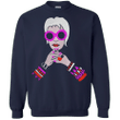 Iris Apfel G180 Gildan Crewneck Pullover Sweatshirt 8 oz