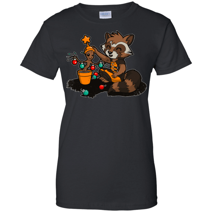 Seasons grootings - Rocket and Groot Ladies shirt