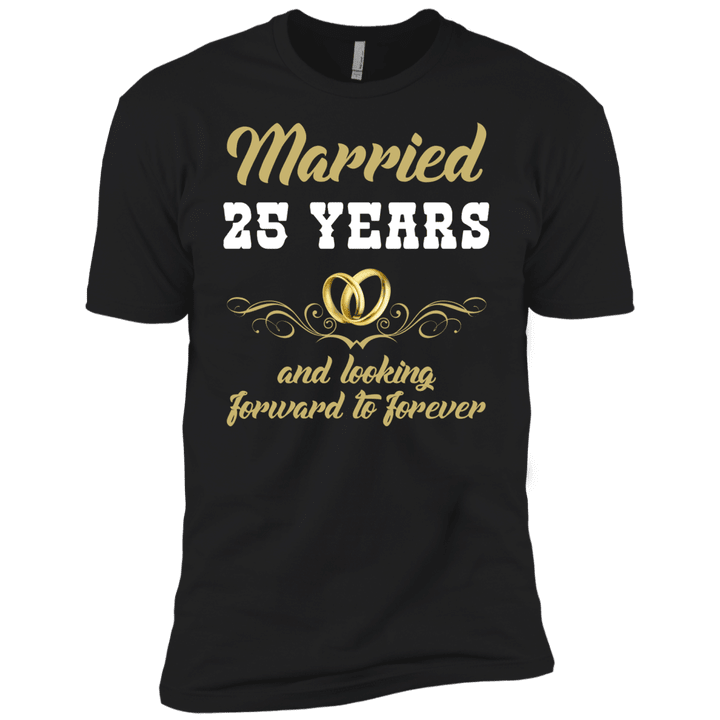 25 Years Wedding Anniversary Shirt Perfect Gift For Couple Short Sleev