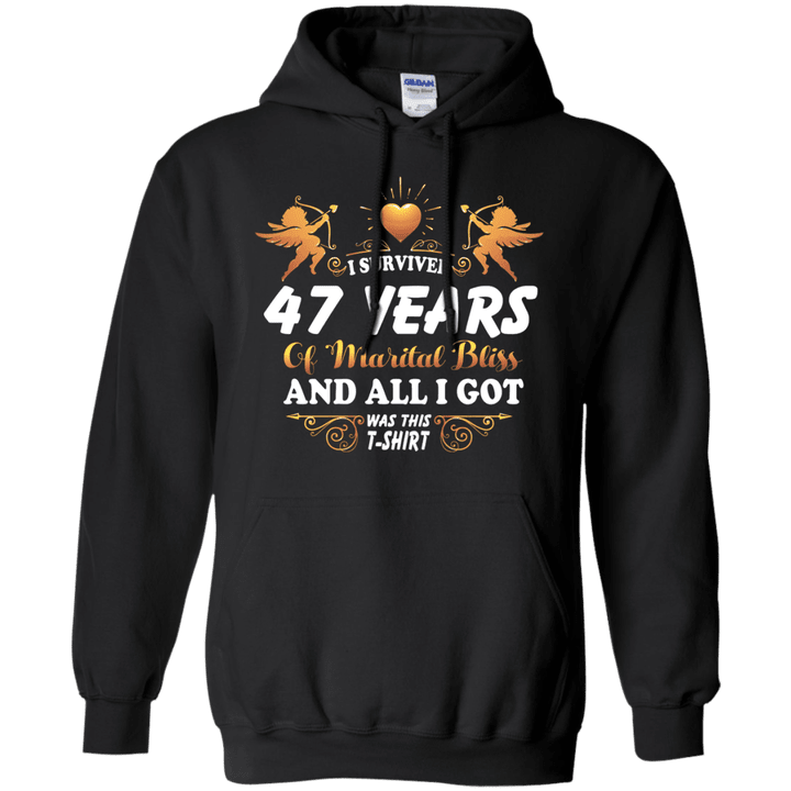 Cute 47th Wedding Anniversay Shirt For Couple Pullover Hoodie