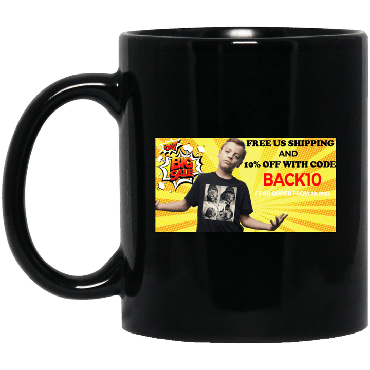Banner big sale free us shipping and 10 off with code back10 mug