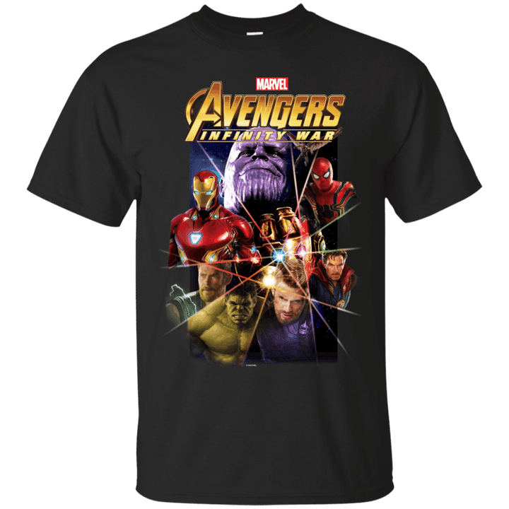 Marvel Avengers Infinity War Gauntlet Prism Graphic T shirt