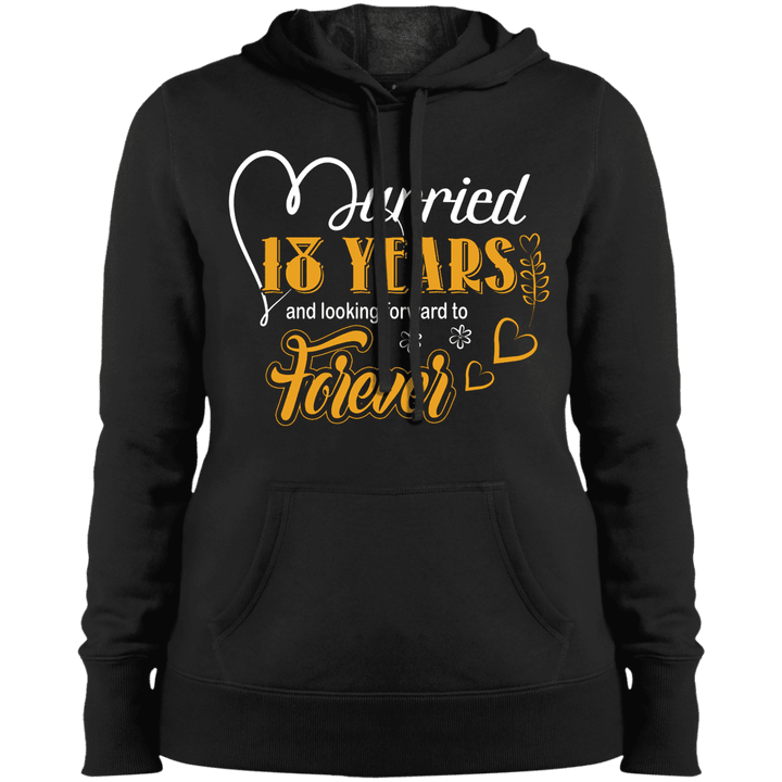 18 Years Wedding Anniversary Shirt For Husband And Wife Hooded Sweatsh
