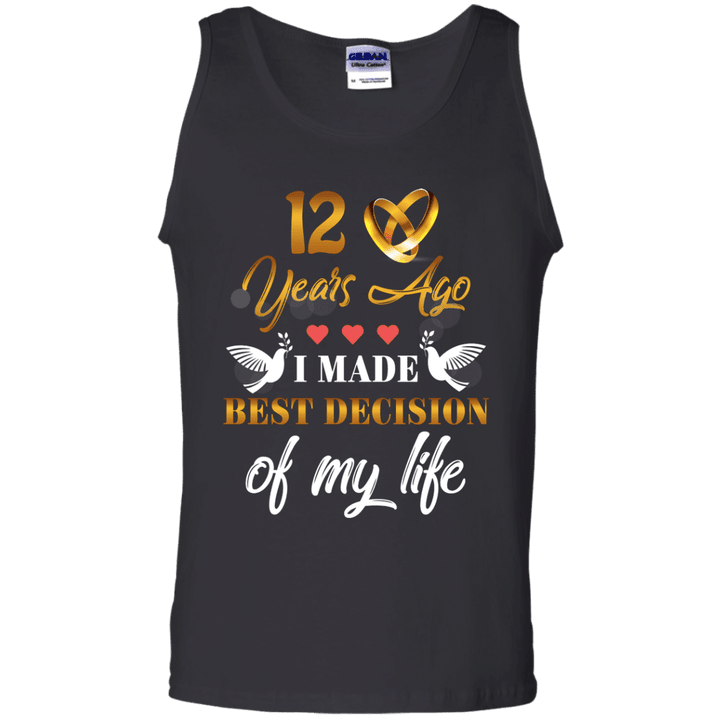12 Years Wedding Anniversary Shirt For Husband And Wife Tank Top
