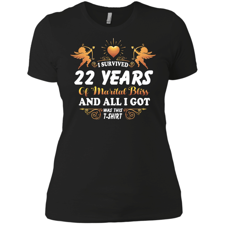 Cute 22nd Wedding Anniversay Shirt For Couple Ladies Boyfriend T-Shir
