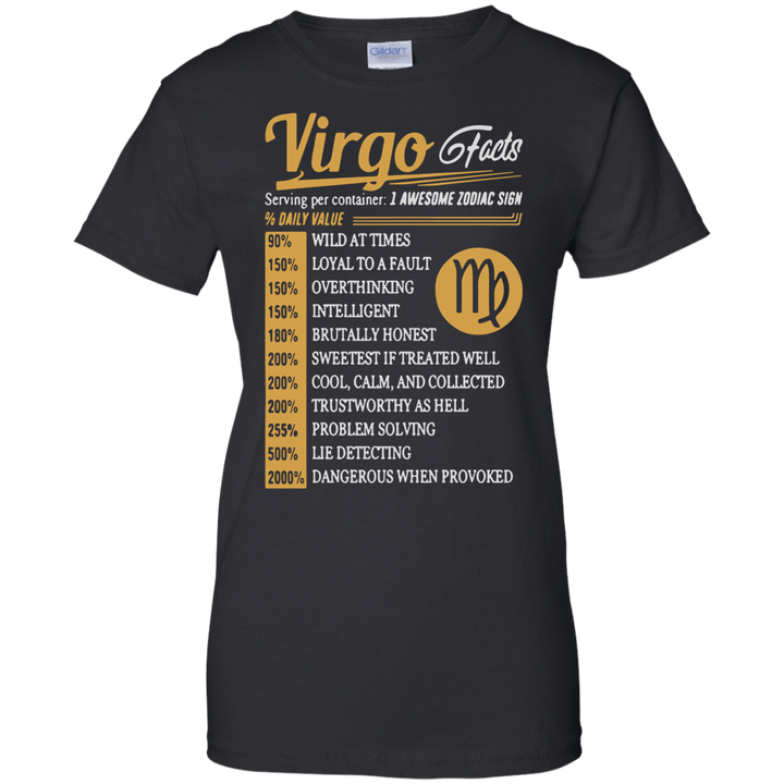 Virgo facts serving per container awesome zodiac sign Ladies shirt