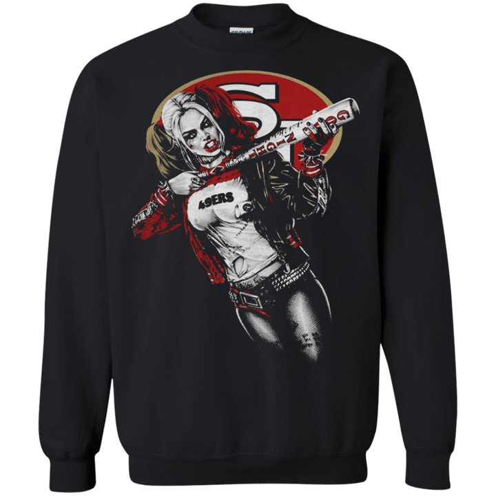San Francisco 49ers Harley Quinn fan G180 Gildan Crewneck Pullover Swe