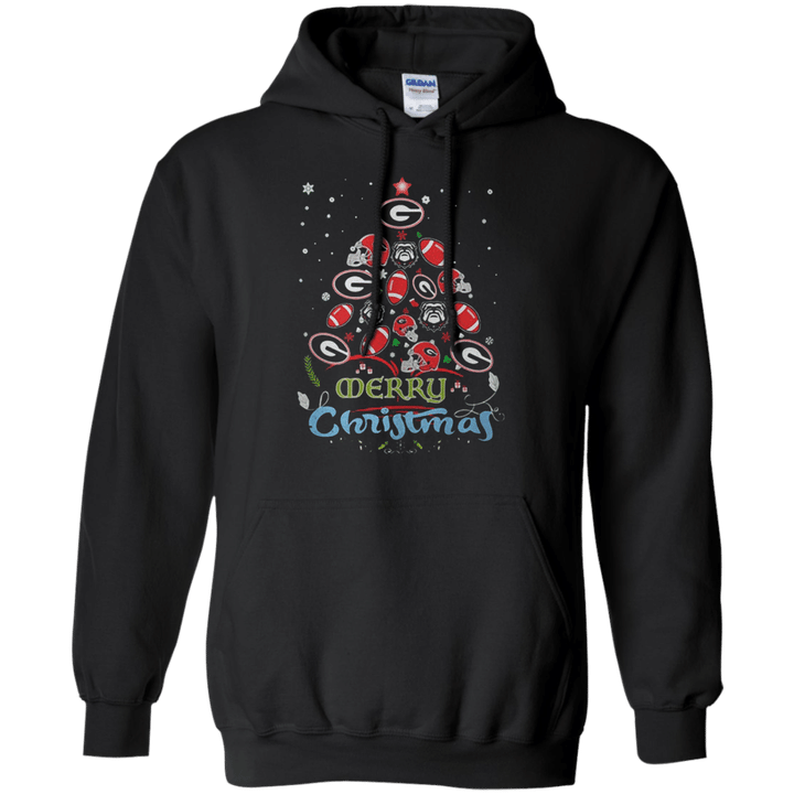 Georgia Bulldog christmas tree ugly sweater Hoodie