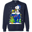 Buffalo Bills Snoopy Woodstock Christmas G180 Gildan Crewneck Pullover Sweatshirt 8 oz