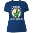 561 Brooms Are For Amateurs Tshirt Halloween Riding Dinosaur Ladies