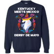 Kentucky Meets Mexico Derby De Mayo G180 Gildan Crewneck Pullover Swea