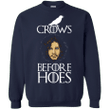 2017 new game of thrones crows before hoes G180 Gildan Crewneck Pullov