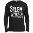 Witches In Halloween With Salem Broom Salem Witches Premium Long Sleev