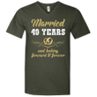 49 Years Wedding Anniversary Shirt Perfect Gift For Couple Mens V-Nec
