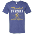 23 Years Wedding Anniversary Shirt Perfect Gift For Couple Mens V-Nec