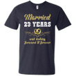 23 Years Wedding Anniversary Shirt Perfect Gift For Couple Mens V-Nec
