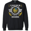 Sweden Its Where My Story Begins G180 Gildan Crewneck Pullover Sweats